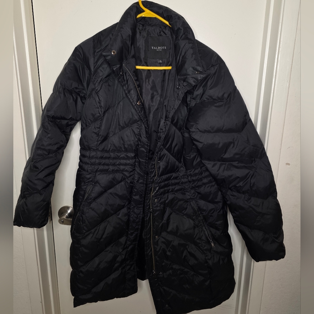 Talbots Women's Black Quilted Puffer Jacket Size Large